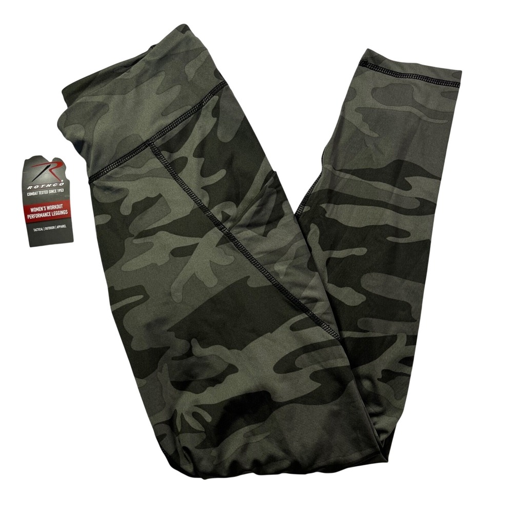 Rothco Womens Workout Performance Army Grey Stretchy Leggings, Rothco Womens 603